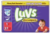 Luvs Size 1 Leak Protection Diaper - 37 count per pack -- 4 packs per case