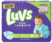 Luvs Size 2 Leak Protection Diaper - 31 count per pack -- 4 packs per case