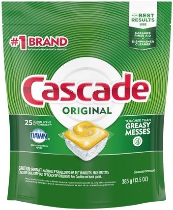 Cascade Powder Lemon Scent Actionpacs Dishwashing Liquid, 13.5 Ounce -- 5 per case
