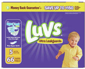 Luvs Size 5 Leak Protection Diaper - 66 count per pack