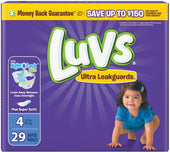 Luvs Jumbo Pack Size 4 Diaper, 29 count per pack -- 4 per case.