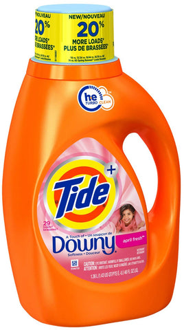 Tide Liquid with Downy April Fresh High Efficiency Liquid Detergent, 46 Fluid Ounce -- 6 per case.