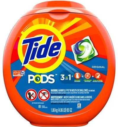 Tide Original Laundry Detergent Liquid Pods, 4.06 Pound Containers -- 4 per case