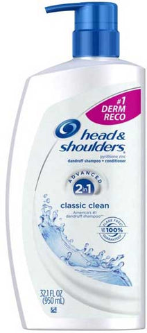 Head and Shoulders Classic Clean Dandruff Shampoo Plus Conditioner, 32.1 Fluid Ounce -- 4 per case.