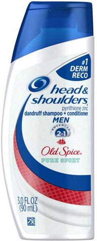 Head and Shoulders Old Spice Mens Anti Dandruff Shampoo Plus Conditioner, 3 Fluid Ounce -- 24 per case.