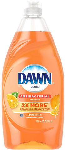 Dawn Antibacterial Orange Dishwashing Liquid, 28 Fluid Ounce -- 8 per case.