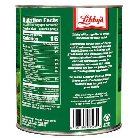 Libbys Pickled Sliced Smooth Beets, 105 Ounce -- 6 per case