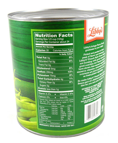 Libby French Style Green Beans - no. 10 can, 6 cans per case