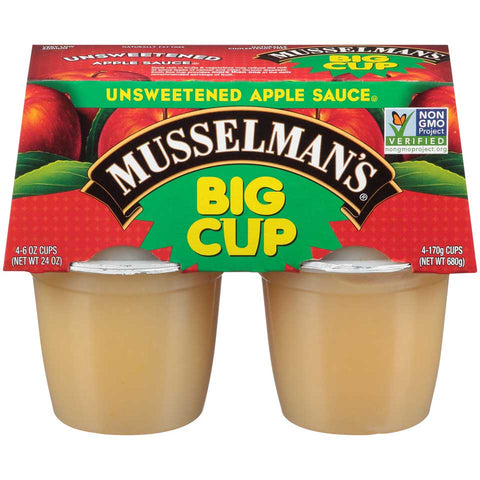 Musselmans Unsweetened Natural Apple Sauce, 24 Ounce -- 12 per case.