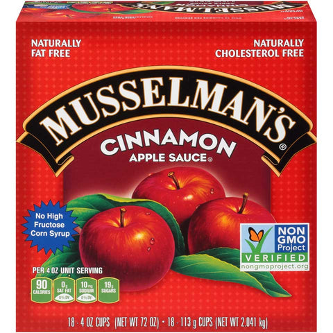 Musselmans Cinnamon Apple Sauce, 4 Ounce - 18 per pack.