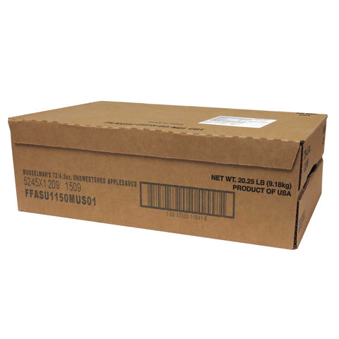 Musselmans Unsweetened Apple Sauce, 4.5 Ounce Cup -- 72 per case.