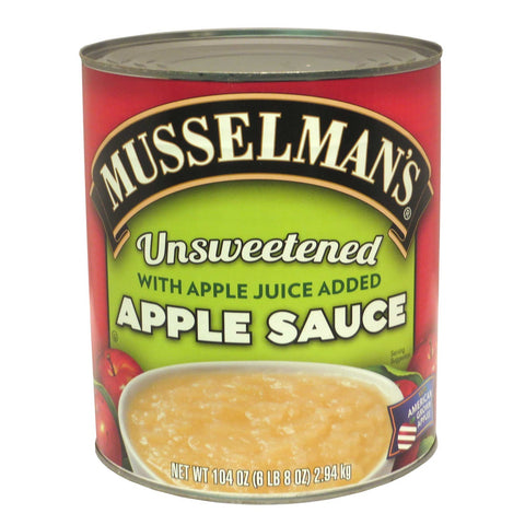 Knouse Foods Musselmans Unsweetened Apple Sauce, 104 Ounce, Juice Pack -- 6 per case.