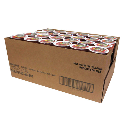 Musselmans Unsweetened Strawberry Flavored Apple Sauce, 4.5 Ounce Cup -- 96 per case.