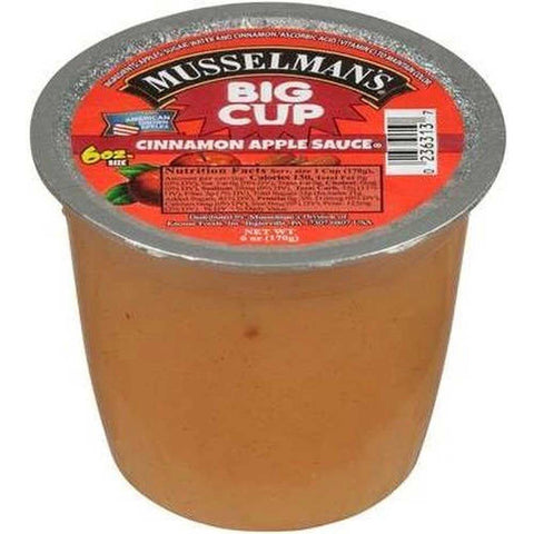 Musselmans Naturally Fat Free Cinnamon Apple Sauce Big Cup, 6 Ounce -- 24 per case