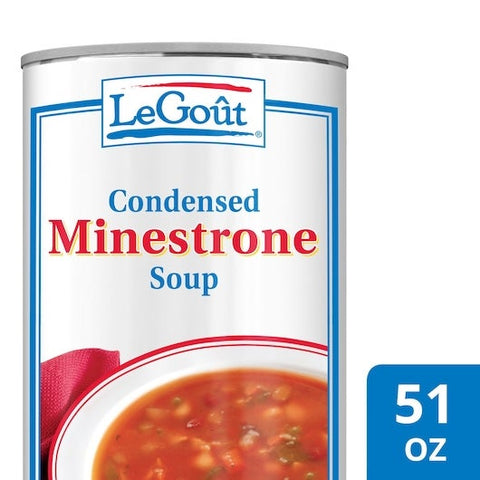 LeGout Minestrone Condensed Canned Soup, 51 ounce -- 12 per case