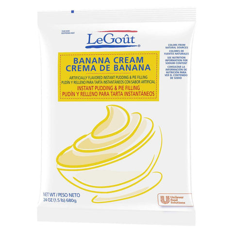 LeGout Banana Cream Instant Pudding and Pie Filling, 24 ounce -- 12 per case