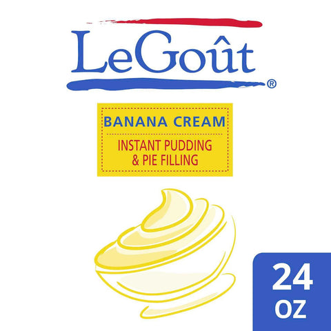 LeGout Banana Cream Instant Pudding and Pie Filling, 24 ounce -- 12 per case