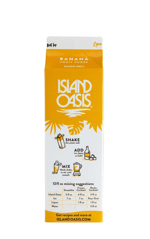 Island Oasis Banana Beverage Mix, 32 Fluid Ounce -- 12 per case.