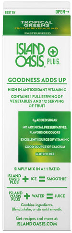 Island Oasis Tropical Greens Beverage Mix, 32 Fluid Ounce -- 12 per case