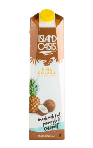 Island Oasis Pina Colada Drink and Smoothie Mix - Aseptic, 1 Liter -- 12 per case.
