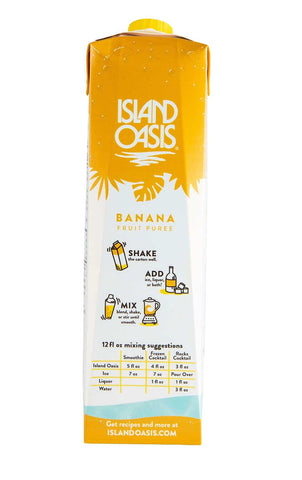 Island Oasis Banana Drink and Smoothie Mix - Aseptic, 1 Liter -- 12 per case.