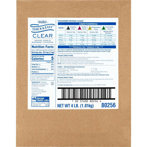 Hormel Healthlabs Thick and Easy Powder Clear Thickener, 4 Pound