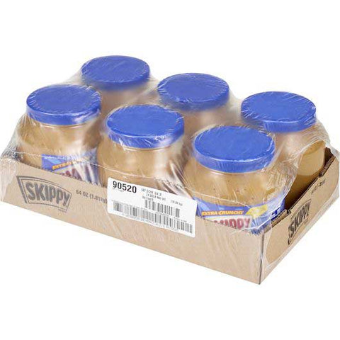 Skippy Super Chunky Extra Crunchy Peanut Butter, 64 Ounce -- 6 per case