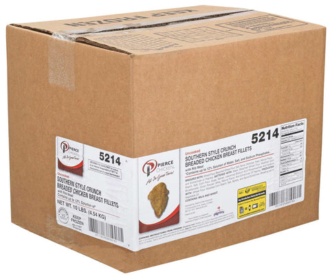 Pierce Chicken Southern Style Breaded Crunch Chicken Breast Fillet, 5 Pound -- 2 per case
