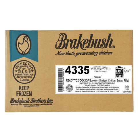 BreakBush Farm Pantry Natural Raw Chicken Breast Fillet, 5 Pound -- 2 per case.