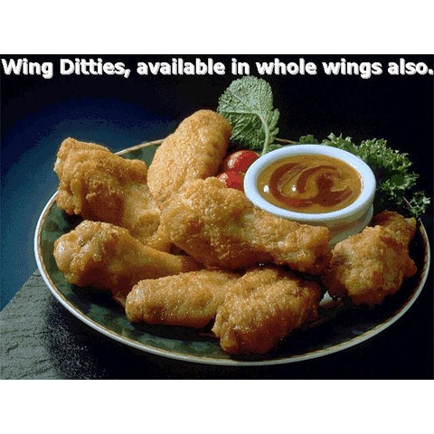 Wing Ditties Breaded Chicken Wingette, 12 Pound.