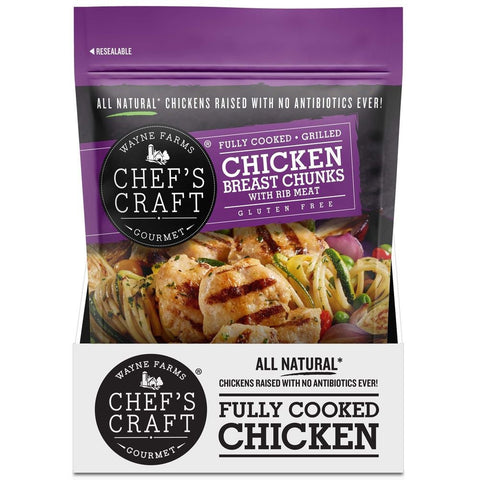 Chefs Craft Fully Cooked Grill Marked Chicken Breast Chunk, 16 Ounce -- 12 per case
