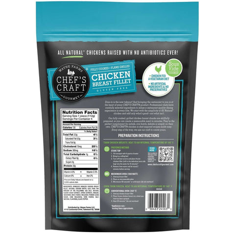 Chefs Craft Fully Cooked No Antibiotics Ever and Vegetarian Fed Sous Vide Fillet, 16 Ounce -- 12 per case