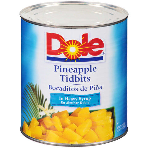Dole Pineapple Tidbits Fancy In Heavy Syrup, 106 Ounce -- 6 per case.