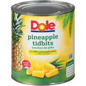 Dole Pineapple Tidbits In Juice, 100 Ounce -- 6 per case.