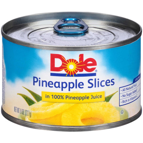Dole Sliced Pineapple in Juice, 8 Ounce -- 12 per case.