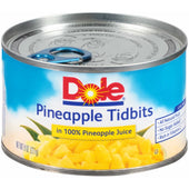 Dole Pineapple Tidbits in Juice, 8 Ounce -- 12 per case.