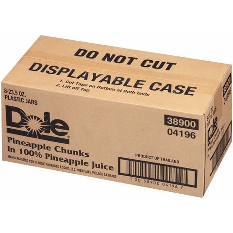Dole Pineapple Chunk in Juice, 23.5 Ounce Jar -- 8 per case.