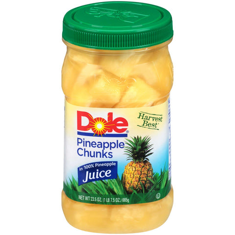 Dole Pineapple Chunk in Juice, 23.5 Ounce Jar -- 8 per case.