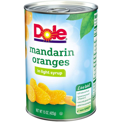Dole Mandarin Oranges in Light Syrup, 15 Ounce -- 12 per case.