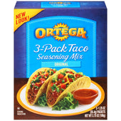 Ortega 3 Pack Taco Seasoning Mix, 3.75 Ounce -- 12 per case.