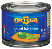 Ortega Diced Jalapeno Peppers - 4 oz. can, 24 cans per case