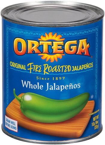 Ortega Whole Jalapeno Peppers - 26 oz. can, 12 cans per case