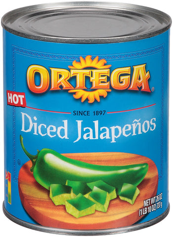 Ortega Diced Jalapeno Peppers - 26 oz. can, 12 cans per case