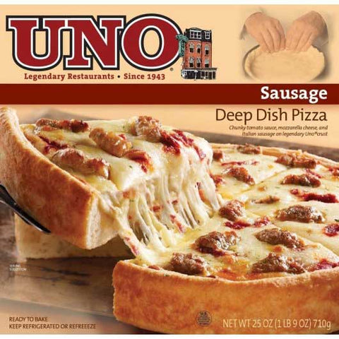 Uno Foods Deep Dish Sausage Pizza, 25 Ounce -- 6 per case