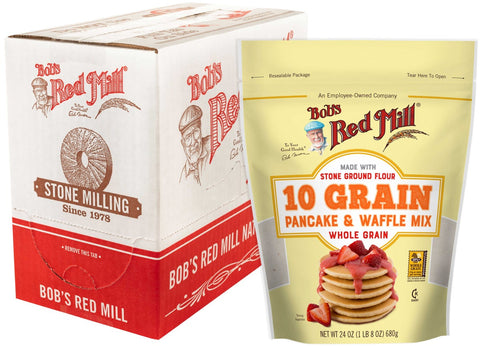 Bobs Red Mill 10 Grain Pancake and Waffle Mix, 24 Ounce -- 4 per case.