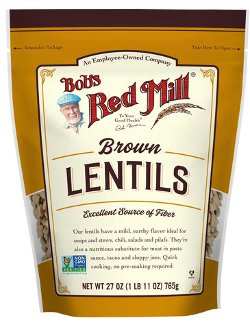 Bobs Red Mill Brown Lentil, 27 Ounce -- 4 per case