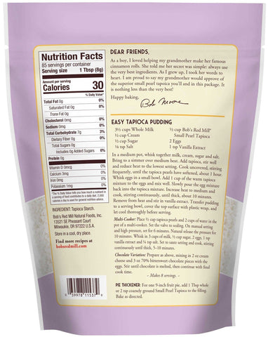 Bobs Red Mill Small Pearl Tapioca, 24 Ounce Pouch -- 4 per case