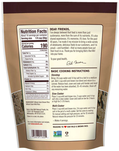 Bobs Red Mill Wild and Brown Rice Mix, 28 Ounce -- 4 per case