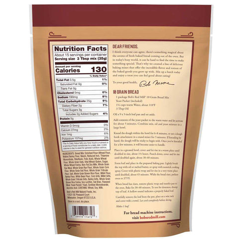 Bobs Red Mill 10 Grain Bread Mix, 19 Ounce Pouch -- 4 per case.