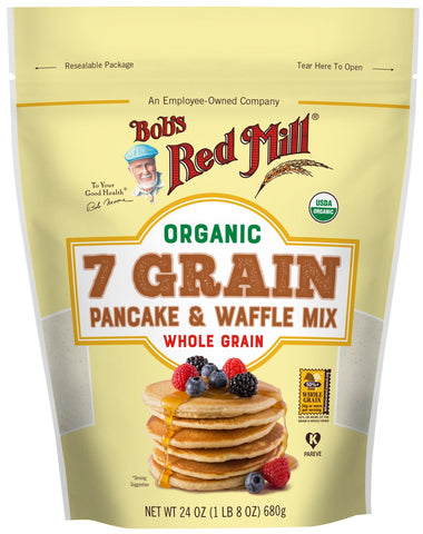 Bobs Red Mill Organic 7 Grain Pancake and Waffle Mix, 24 Ounce -- 4 per case.